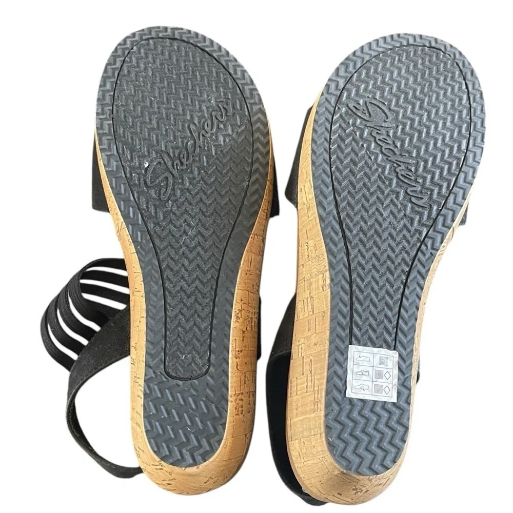 Skechers Luxe Foam Brie Lo'Profile Cork Sandal‎ Stretch Strappy Comfort Women 10